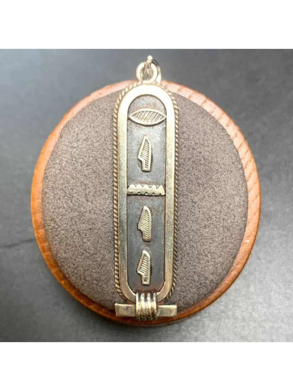 Traditional Cartouche Pendant Sterling Silver 925 Size 2'' Length